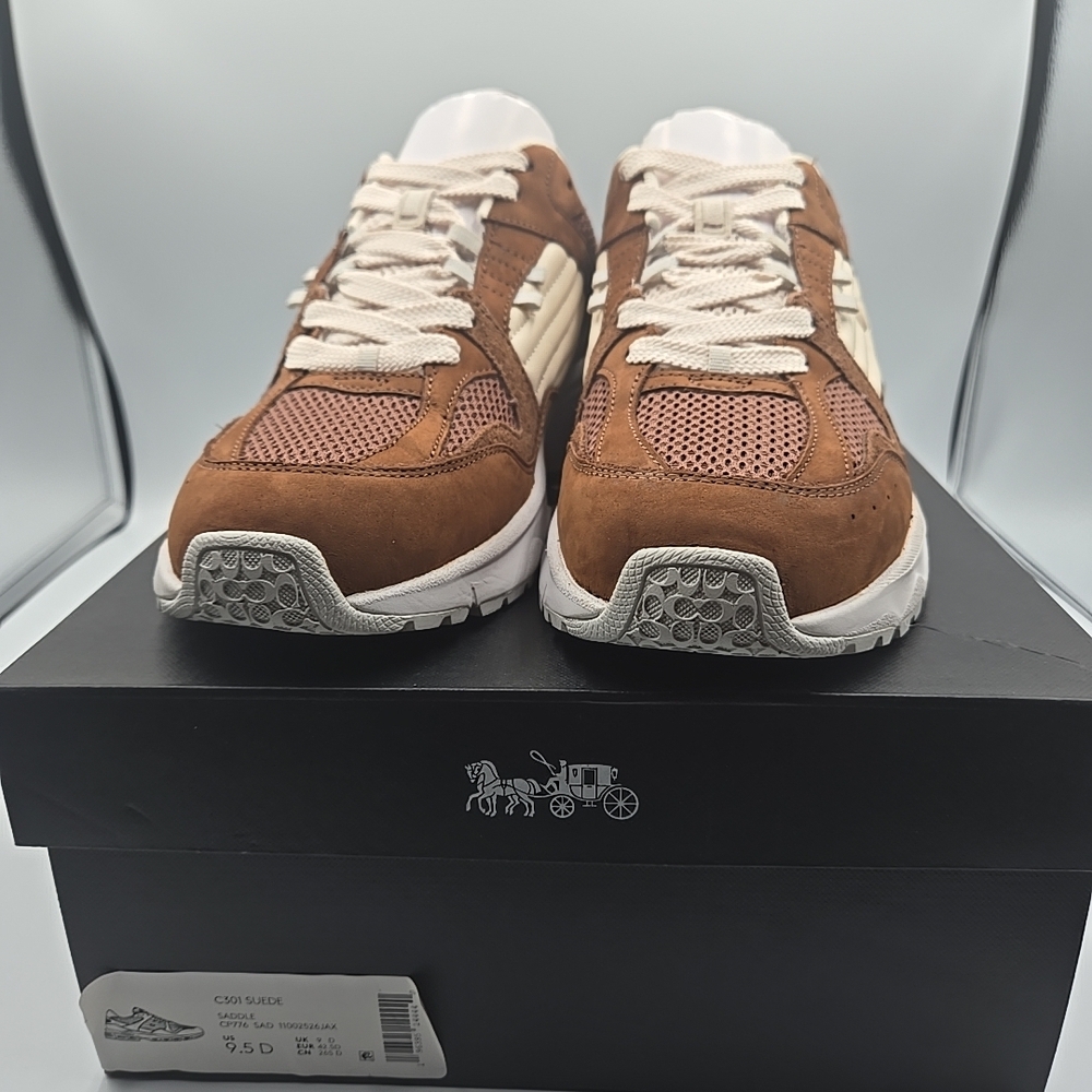 Coach Men's Tan and White Sneakers